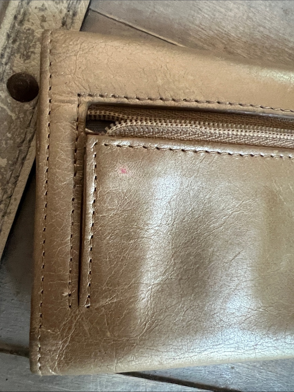 HOBO Metallic Taupe Leather Card Wallet - Picture 7 of 15